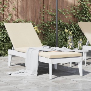 vidaXL Sun Lounger with Cushion White 73.2"x23.6"x11.4" PP - 1 of 4