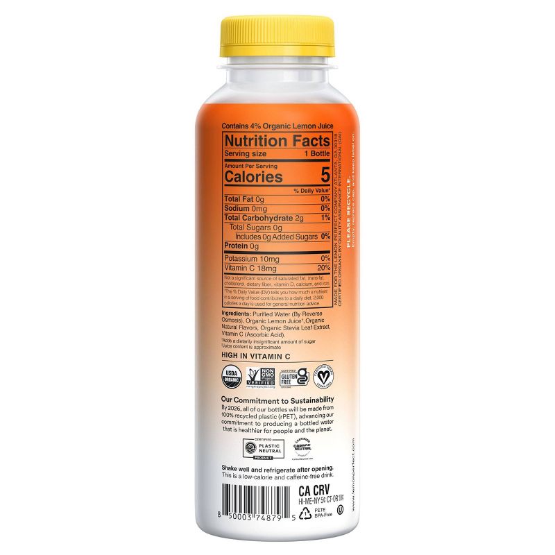 Lemon Perfect Peach Raspberry Hydrating Lemon Water - 15.2 fl oz Bottle, 6 of 10
