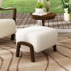 Modern Boucle Ottoman Footrest, White Upholstered Accent Footstool with Square Wooden Legs for Living Room, Bedroom, or Entryway-Tanpinhause - 2 of 4