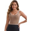 INSPIRE CHIC Women's Wide Straps U-Neck with Padded Push Up Elastic Tight Colorblock Workout Tank - 4 of 4