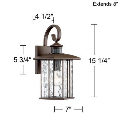 Deaver Bronze 15" Outdoor Wall Light with Motion Sensor