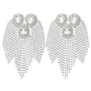 Unique Bargains Elegant Shiny DIY Applique Rhinestone Patches 2 Pcs - 1 of 4