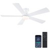 52 Inches Modern Flush Mount Ceiling Fan with Light and Remote,5 ABS Blades,DC Motor for Bedroom Living Room Paito - 2 of 4