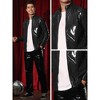 Lars Amadeus Men's Shiny Party Nightclub Zipper PU Jacket - 4 of 4