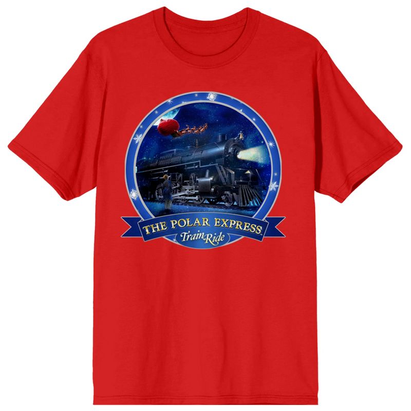 Polar Express Train Ride Logo Crew Neck Short Sleeve Red Women's T-shirt, 1 of 4