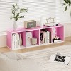 HOMLUX 4-Tier Bookcase with 4 Open Cubbies Storage Shelf Display Organizer, Pink - 4 of 4