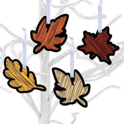 Big Dot of Happiness Give Thanks - Leaves Decorations - Tree Ornaments - Set of 12