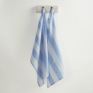 Solino Home Stripe Linen Kitchen Towels, Set of 2 | Cabana Stripe - 1 of 4