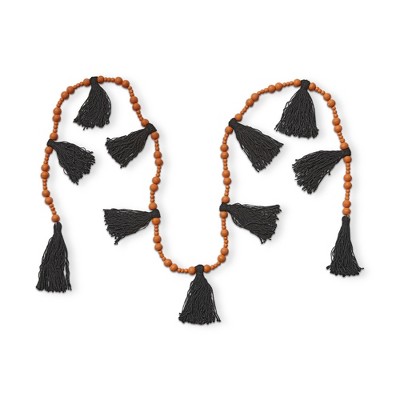 tag Halloween Bead/Jute Tassel Garland