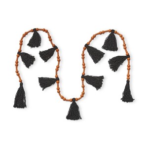 tag Halloween Bead/Jute Tassel Garland - 1 of 2