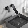 sumerain Wall Mount Black Bathroom Faucet Waterfall Faucet Single Left-Handed Handle - 4 of 4