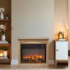 Syemin Indoor Fireplaces Electric Fireplace 28" TV Media Entertainment Center with Electric Fireplace Fireplace TV Stand, Brown, 27.91"*7.87"*23.62" - 3 of 4