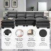 Ridstar Modern 6-seat U-shaped Sectional Sofa with Waist Pillows For Living Room & Apartment-Gray - 2 of 4