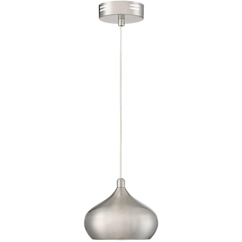 Possini Euro Design Holland Satin Nickel Mini Pendant Light 7 1/2" Wide Modern LED Fixture for Dining Room House Foyer Kitchen Island Entryway Bedroom, 5 of 9