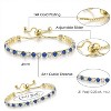 Tennis Bracelets for Women White Gold Plated Diamond AAA+ Cubic Zirconia CZ Dainty Classic Adjustable Slider - 2 of 4