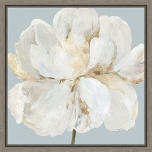 Amanti Art Garden Queen II (White Peony Flower) by Asia Jensen Canvas Wall Art Print Framed 16 x 16-in. - 1 of 4