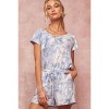 Slickblue Women's Star-Pattern Tie-Dye Knit Romper with Open Back and Drawstring Waist - Blue, Size S-L - 2 of 4