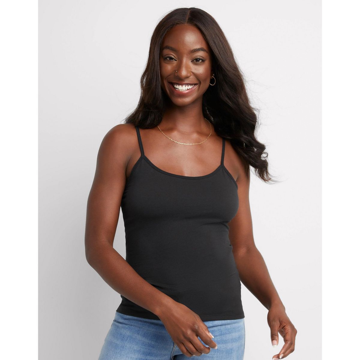 Hanes Women's Stretch Cami with Built-In Shelf Bra
