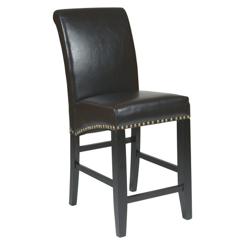 'Parsons 24'' Dining Chair with Nailheads Hardwood/Espresso - Office Star, Brown'