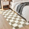 Plush Fluffy Living Room Rugs, Geometric Checkered Soft Fuzzy Bedroom Rug, Shag Floor Carpet for Nursery Kids Room - 2 of 4