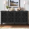 ORRD Carved Flower Door Large Storage Cabinet With Metal Handle Suitable For Living Room, Kitchen, Entryway(Natural Wood) - 3 of 4