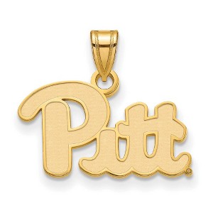 Black Bow Jewelry 14k Yellow Gold Pittsburgh Panthers NCAA Small Pendant - 1 of 3