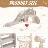 Infurnic Baby Activity Gyms 6-in-1 Kids Playground, Toddler Slide with Aisle, Tunnel, Climber, Basketball Hoop, Multicolored, 38"*14"*21" - 3 of 4