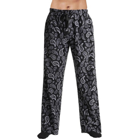 Men's Soft Plush Fleece Pajama Pants, Warm Long Lounge Bottoms