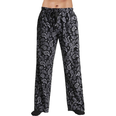 #followme Men's Flannel Pajamas - Plaid Pajama Pants for Men - Lounge &  Sleep PJ Bottoms (Black - Plaid, Large)