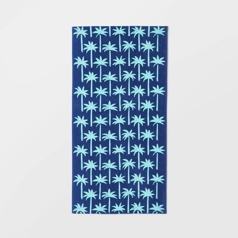 Palm Leaf Beach Towel Blue - Sun Squad&#8482;, 1 of 6