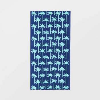 Palm Leaf Beach Towel Blue - Sun Squad™