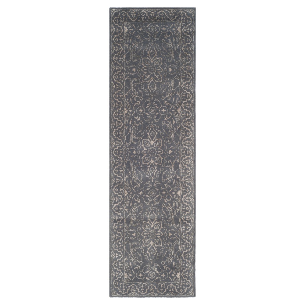 Steel/Blue Botanical Tufted Runner - (2'3inx8' Runner) - Safavieh