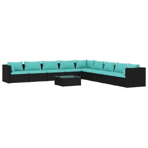 vidaXL Garden Lounge Set Black - 1 of 4