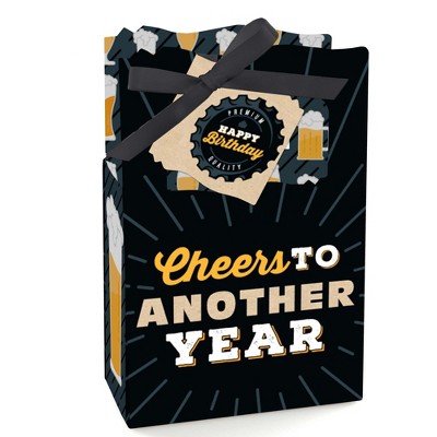 Big Dot of Happiness Cheers and Beers Happy Birthday - Birthday Party Favor Boxes - Set of 12