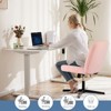 Lirago Cross Legged Chair No Wheels Armless Swivel Home Office Chair Pink Teddy Fleece 25.98 inch x19.45 inch x34.45 inch Perfect for Relaxation - 2 of 4