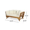 65'' Convertible Patio Sofa Daybed with Acacia Wood Frame,Outdoor Lounge Chair with Water Resistant Cushions–Maison Boucle - 3 of 4