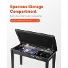 VEVOR Piano Bench, 29.5" x 14" x 19", Duet Keyboard Piano Chair with High-Density Padded Cushion, Storage Compartment for Music Books,Black - 4 of 4