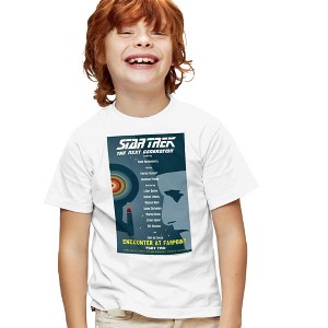 Boys' Star Trek Tng Season 1 Episode 2 T-Shirt White Large - 1 of 4