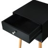 PAGED Stylish Nightstand Storage Bedside Table Modern End Side with Drawer and Rubber Wood Legs for Bedroom - 3 of 4