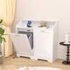 VECELO Kitchen Trash Bin Cabinet with Adjustable Shelves and Charging Station Tilt Out Trash Can Cabinet with Deodorizing, White - 2 of 4