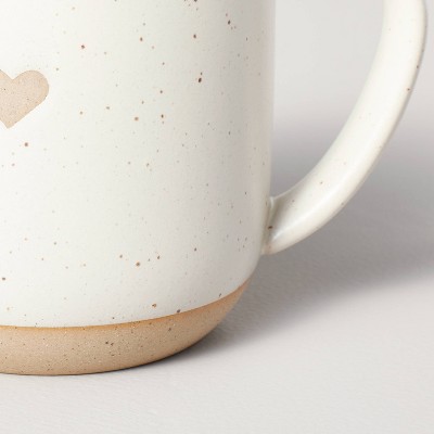 12oz Stoneware Heart Mug Cream/Clay - Hearth &#38; Hand&#8482; with Magnolia_2