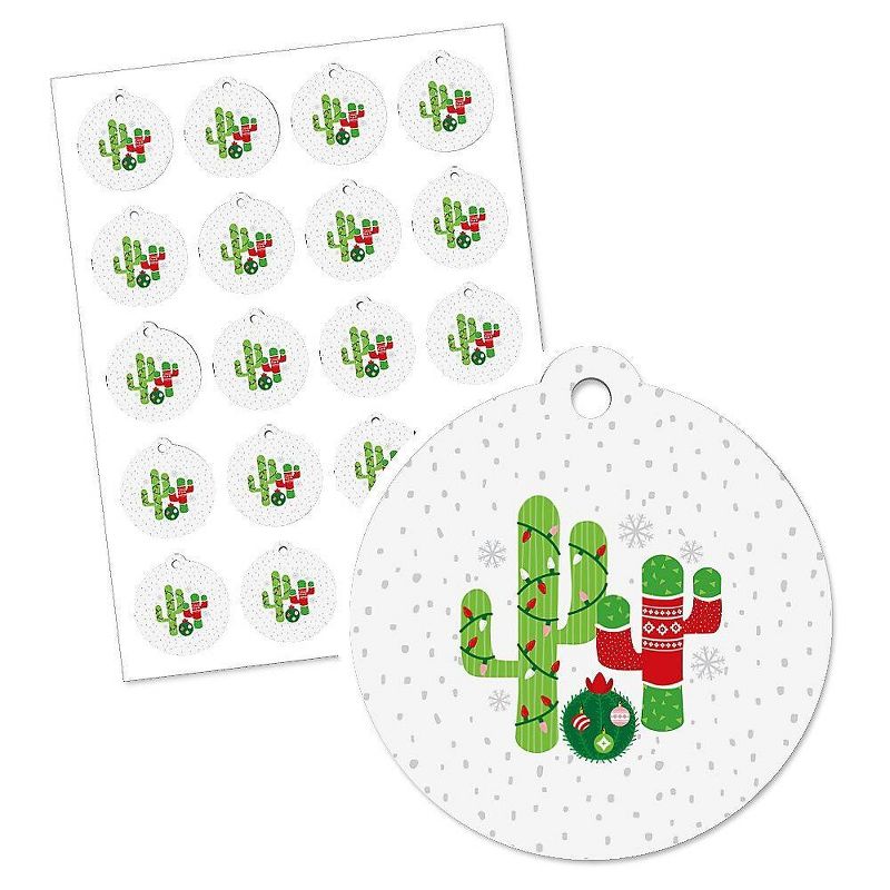 Big Dot of Happiness Merry Cactus - Christmas Cactus Party Favor Gift Tags (Set of 20), 2 of 5