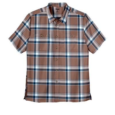 KingSize Men's Big & Tall Short-Sleeve Plaid Sport Shirt