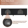HDZNVF Contemporary TV Stand with Adjustable Shelves for TVs Up to 78 inch, Black - 3 of 4