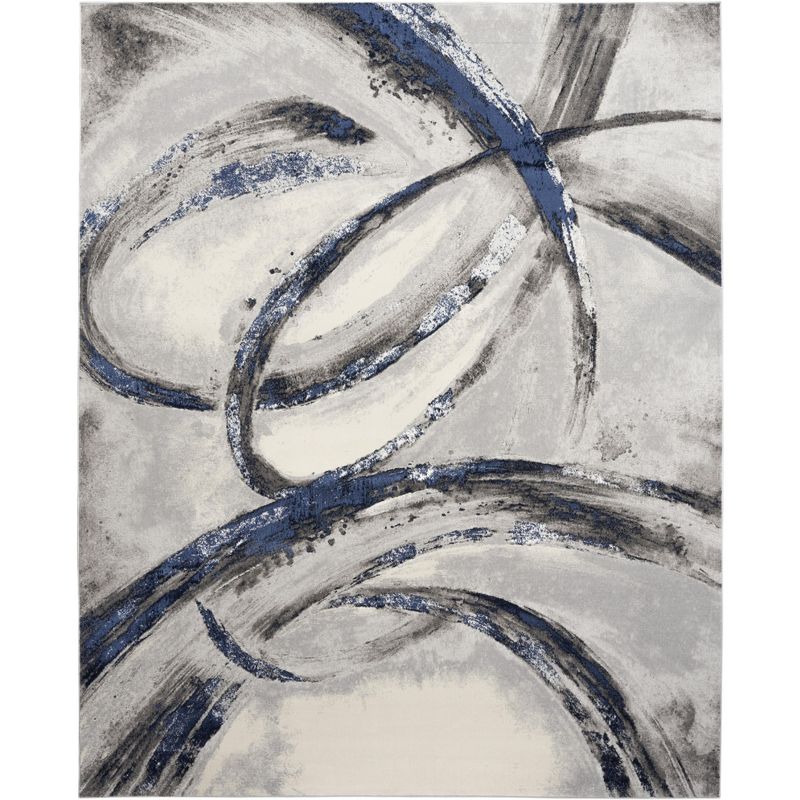 Inspire Me! Home Décor Brushstrokes Modern Curve Indoor Area Rug, 1 of 10