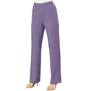 Roaman's Petite Plus Size Wide Leg Bend Over Pant - 1 of 3