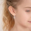Girls' Dangle Cross Huggie Hoop Sterling Silver Earrings - In Season Jewelry - 3 of 4