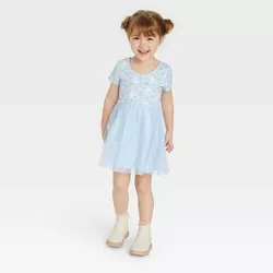 Toddler Girls' Bunny Tulle Dress - Cat & Jack™ Blue 3T