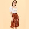 Allegra K Women's Printed Belted Elastic High Waist Vintage A-Line Midi Skirt - 2 of 4