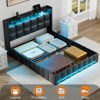 Greenstell Upholstered Lift Storage Bed with LED Lights & Charging Station, Modern Platform Bed, Heavy Duty Wooden Slats - 4 of 4